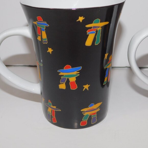 Set 2 Retired Oscardo Dawn Oman Inukshuk native aboriginal Porcelain Mug - Picture 7 of 9